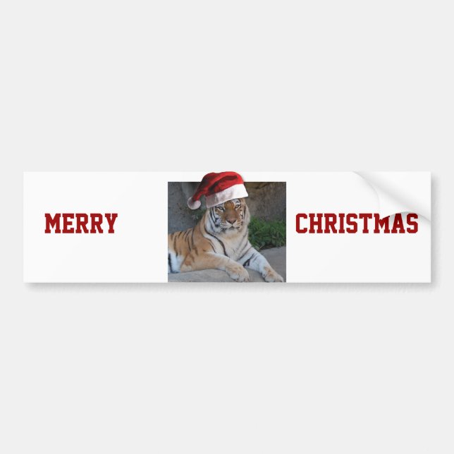 Christmas Bengal Tiger Bumper Sticker (Front)