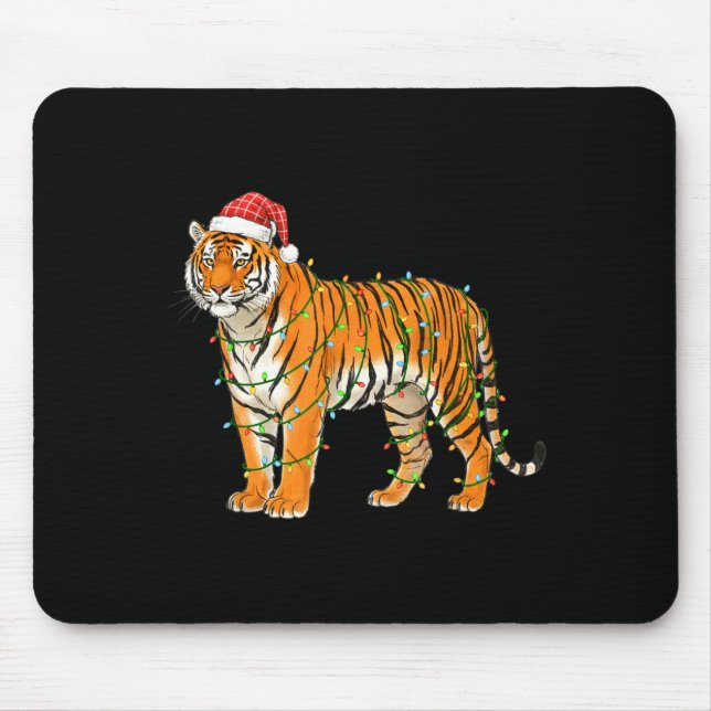Christmas Bengal Tiger Holiday Festive Animal  Mouse Mat (Front)