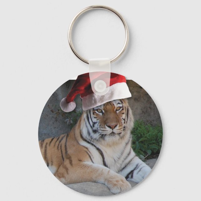 Christmas Bengal Tiger Key Ring (Front)