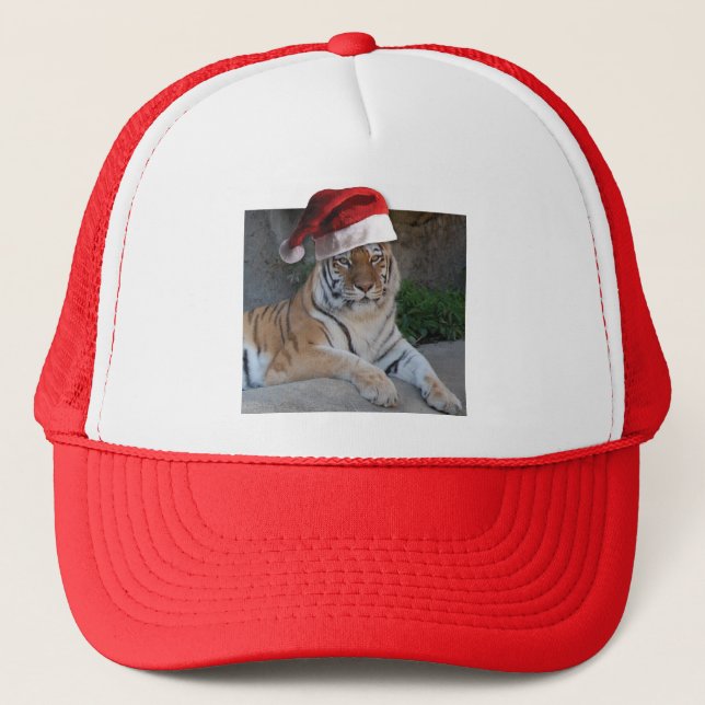 Christmas Bengal Tiger Trucker Hat (Front)