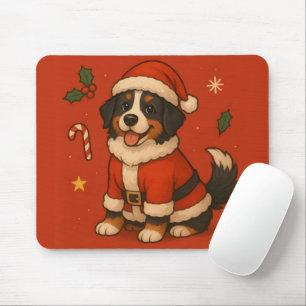 Christmas Berense Dog Xmas Santa Bernese Mountain Mouse Mat