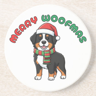 Christmas Bernese Dog Coaster: Merry Woofmas Coaster