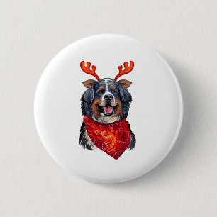Christmas Bernese Mountain Dog 6 Cm Round Badge