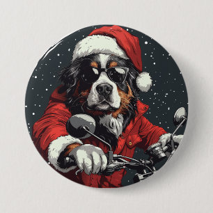 Christmas Bernese Mountain Dog 7.5 Cm Round Badge