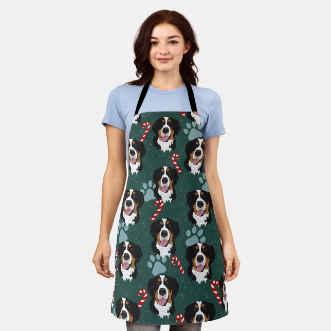 Christmas Bernese Mountain Dog Apron (Worn)
