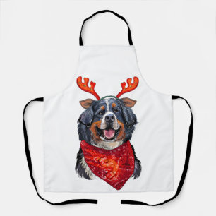 Christmas Bernese Mountain Dog Apron