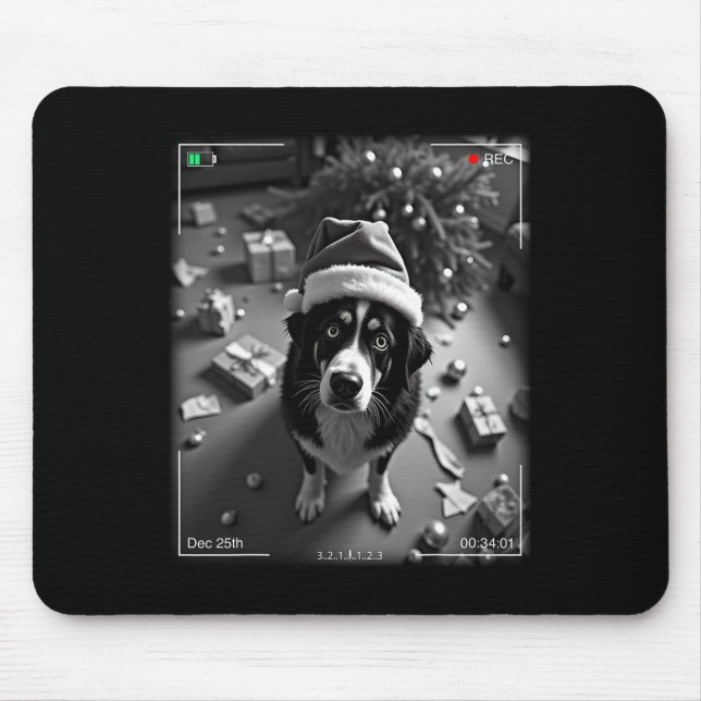 Christmas Bernese Mountain Dog Caught On Camera  Mouse Mat (Front)