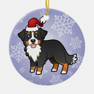 Christmas Bernese Mountain Dog Ceramic Tree Decoration