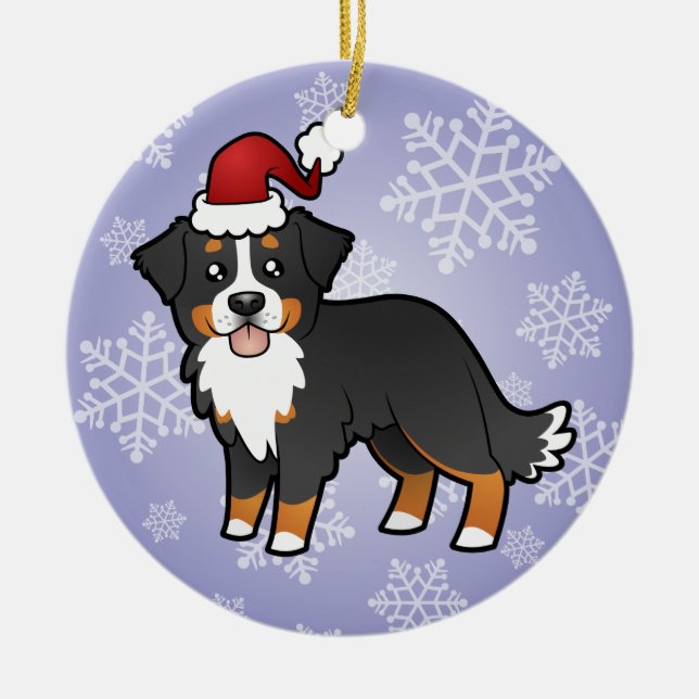 Christmas Bernese Mountain Dog Ceramic Tree Decoration (Front)