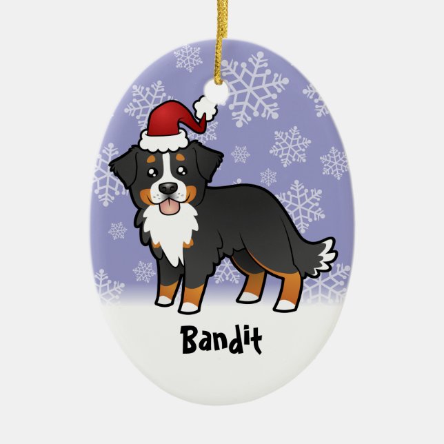 Christmas Bernese Mountain Dog Ceramic Tree Decoration (Front)