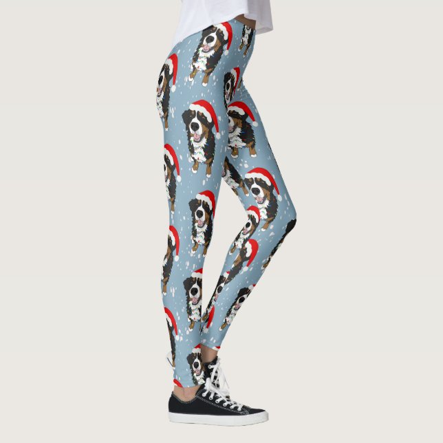 Christmas Bernese Mountain Dog Leggings (Right)