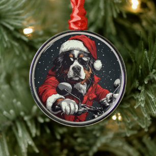 Christmas Bernese Mountain Dog Metal Tree Decoration