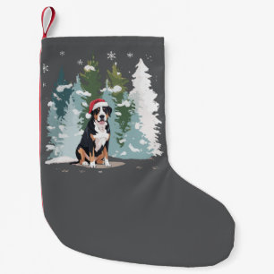 Christmas Bernese Mountain Dog Mum Puppy Winter  Small Christmas Stocking