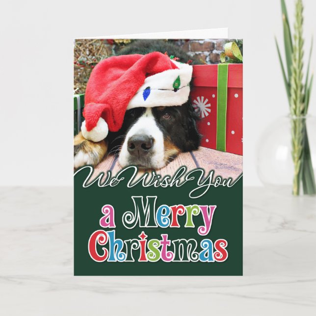 Christmas - Bernese Mountain Dog - Mya Holiday Card (Front)