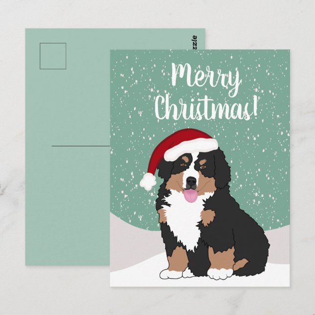 Christmas Bernese mountain Dog  Postcard (Front/Back)