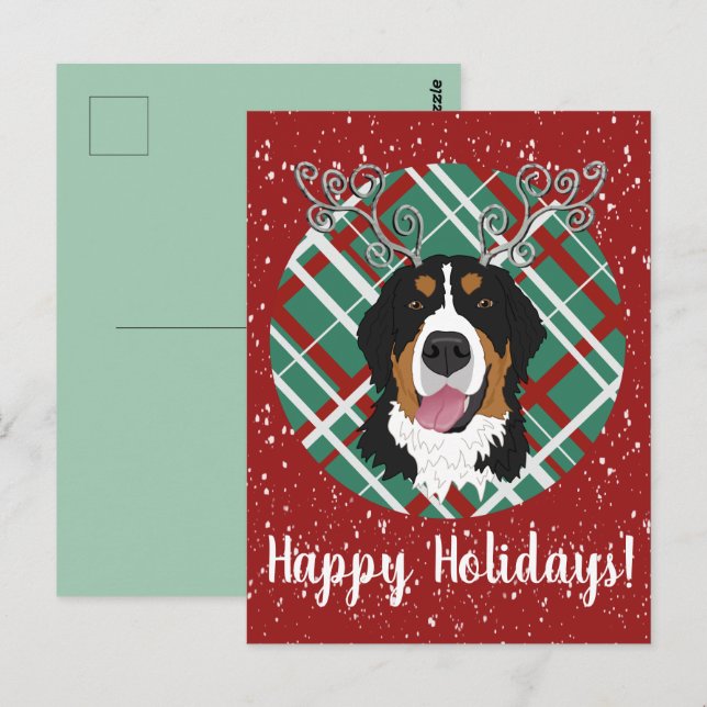 Christmas Bernese Mountain Dog  Postcard (Front/Back)