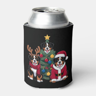 Christmas Bernese Mountain Dog Santa Xmas Tree Can Cooler