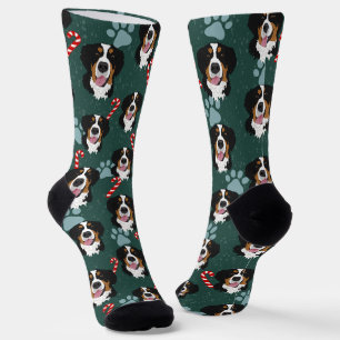 Christmas Bernese Mountain Dog Socks