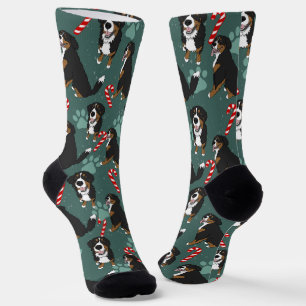 Christmas Bernese Mountain Dog Socks