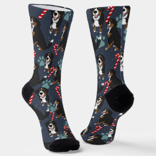 Christmas Bernese Mountain Dog Socks