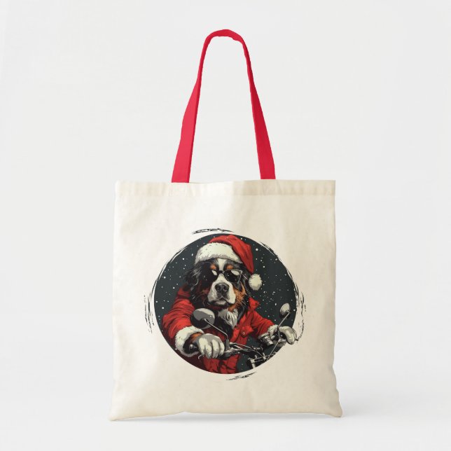 Christmas Bernese Mountain Dog Tote Bag (Front)