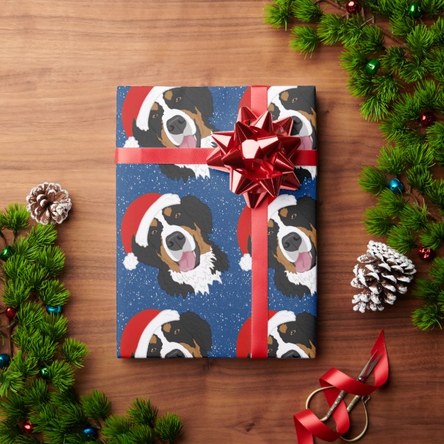 Christmas Bernese Mountain Dog  Wrapping Paper (Holiday Gift)