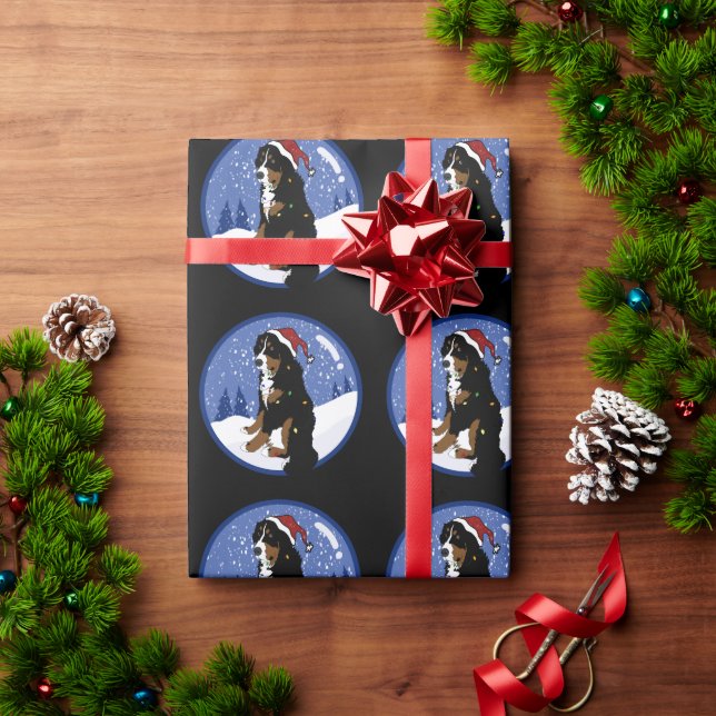 Christmas Bernese Mountain Dog Wrapping Paper (Holiday Gift)