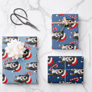 Christmas Bernese Mountain Dog Wrapping Paper Sheet