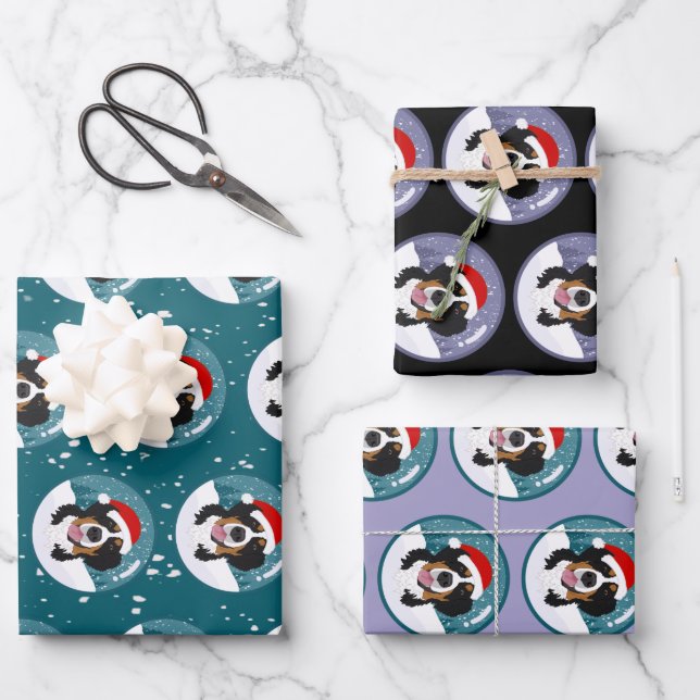 Christmas Bernese Mountain Dog  Wrapping Paper Sheet (Front)