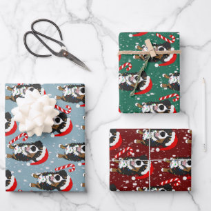 Christmas Bernese Mountain Dog Wrapping Paper Sheet