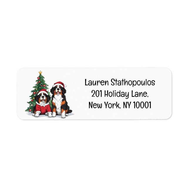 Christmas Bernese Mountain Dogs (Front)