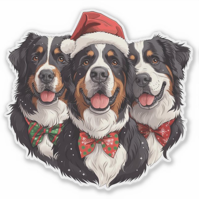 Christmas Bernese Mountain Dogs (Front)