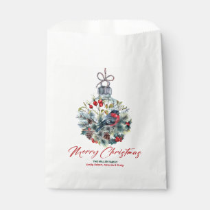 Christmas Berries & Bullfinch Ornament  Favour Bags