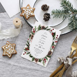 Christmas Berries & Pine Christmas Dinner or Party Invitation<br><div class="desc">Get your guests in the holiday spirit for your Christmas or Holiday party with your Christmas Berries & Pine Christmas/Holiday Dinner or Party Invitations. Featuring red berries,  pine cones,  and holiday greenery.</div>