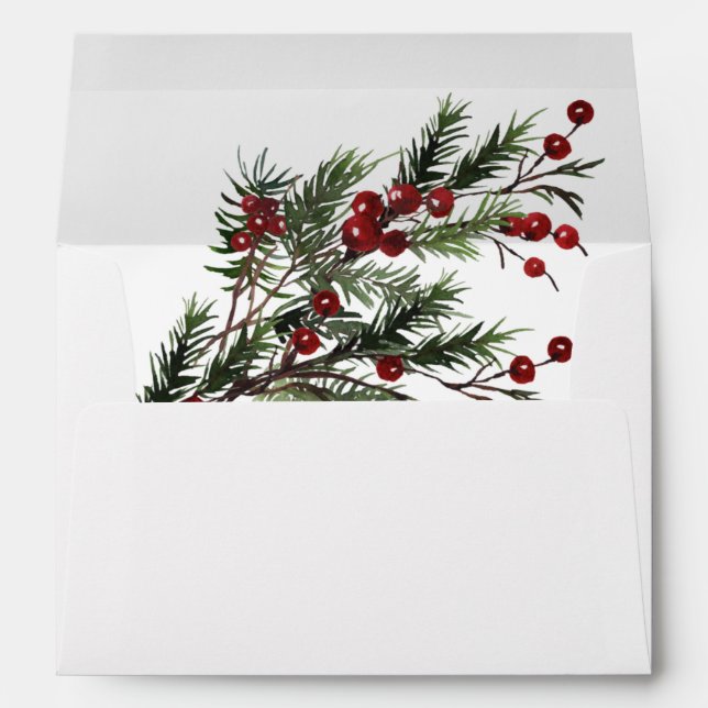 Christmas Berries & Pine Envelope (Back (Bottom))