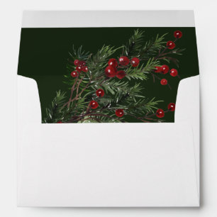 Christmas Berries & Pine - Green Envelope