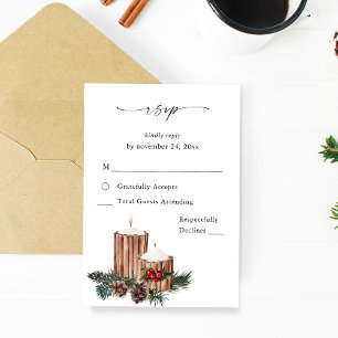 Christmas Berries & Pine no Meal RSVP VER 2 Card