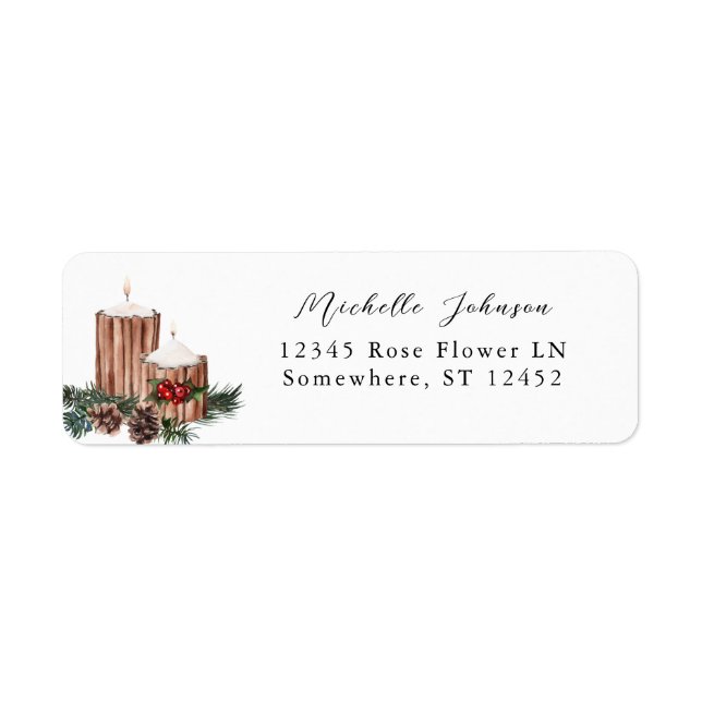 Christmas Berries & Pine Return Address Label 2 (Front)