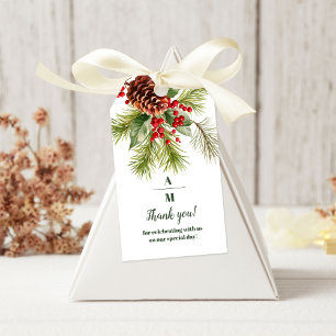 Christmas Berries & Pine Wedding Gift Tags