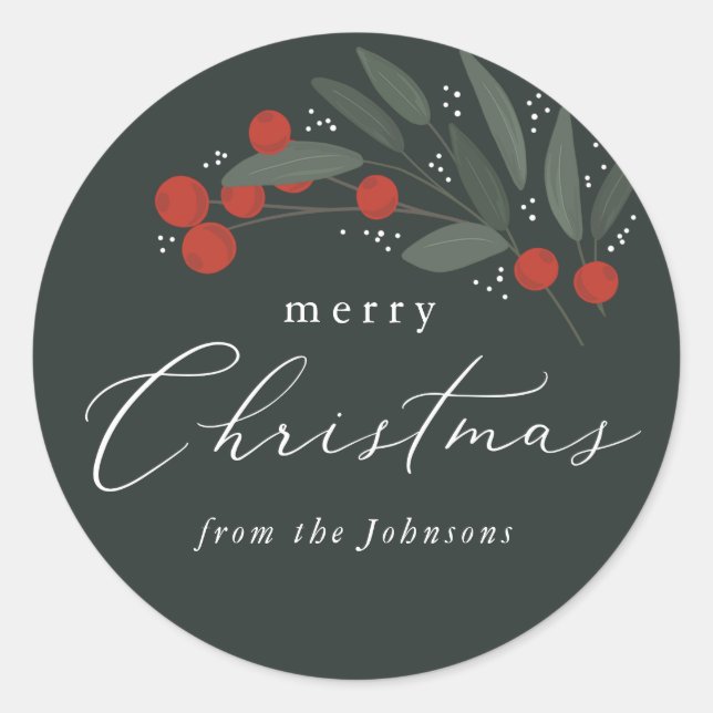 Christmas Berries Sticker (Front)