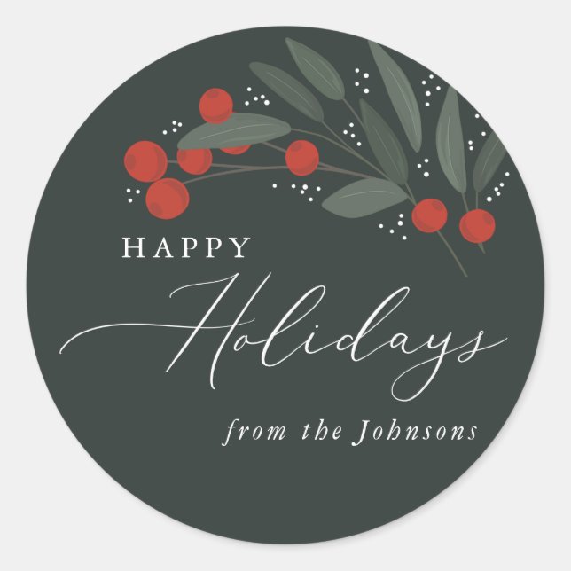 Christmas Berries Sticker (Front)