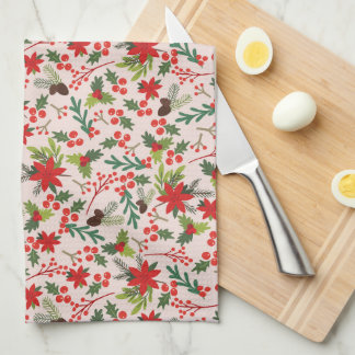 Christmas berries  tea towel