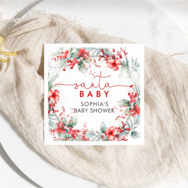 Christmas Berry Baby Shower Napkins (Creator Uploaded)