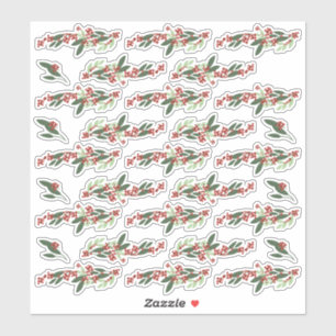Christmas Berry Green Red Gift Vinyl Stickers