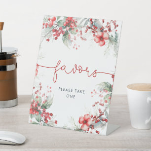 Christmas Berry Shower Favours Pedestal Sign