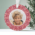 Christmas Berry Wreath Double-Sided 2 Photo Ornament<br><div class="desc">Custom Photo Pillow with different photos on the front and back - Add a photo to each side of the whimsical polka dot berry wreath border. The background includes a whimsical berry wreath pattern in shades of red. PHOTO TIP: If your photo does not fit correctly, click on the CUSTOMIZE...</div>