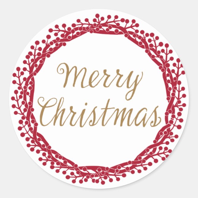 Christmas berry wreath sticker (Front)