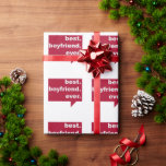 Christmas Best Boyfriend Ever Gift Wrapping Paper<br><div class="desc">Surprise your boyfriend with beautifully wrapped gifts that speak volumes about your affection. Our festive and heartwarming Best Boyfriend Ever Gift Wrapping Paper is designed to add a personal touch to your holiday surprises,  this wrapping paper is the perfect way to show your love and appreciation.</div>