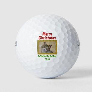Christmas Best Cat Dad Ever Pet Photo Golf Balls