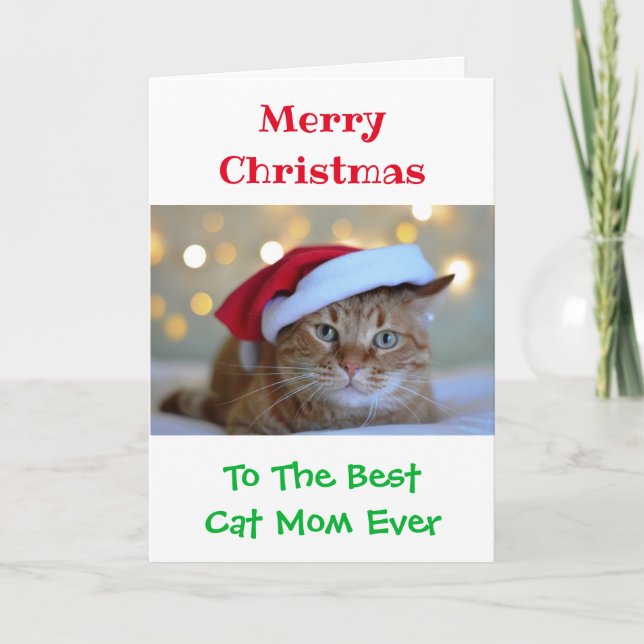 Christmas Best Cat Mum Ever Photo Card (Front)